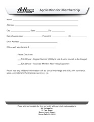 Download the Air Heritage Membership Application Download the Air Heritage Membership Application