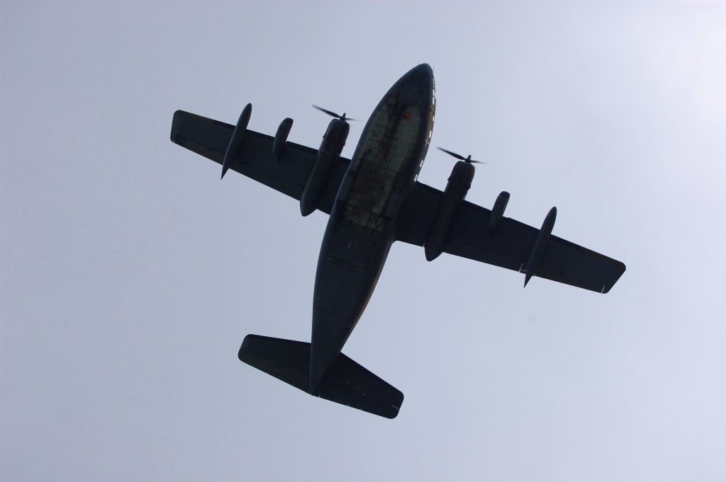 C123K over the AH hangar